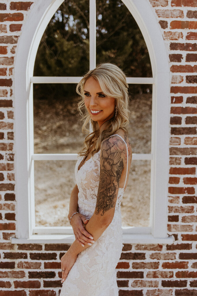 the gorgeous bride before her ceremony at her beautiful wedding | Kelli and Adam's Wedding Day At Bethel Rock, Texas