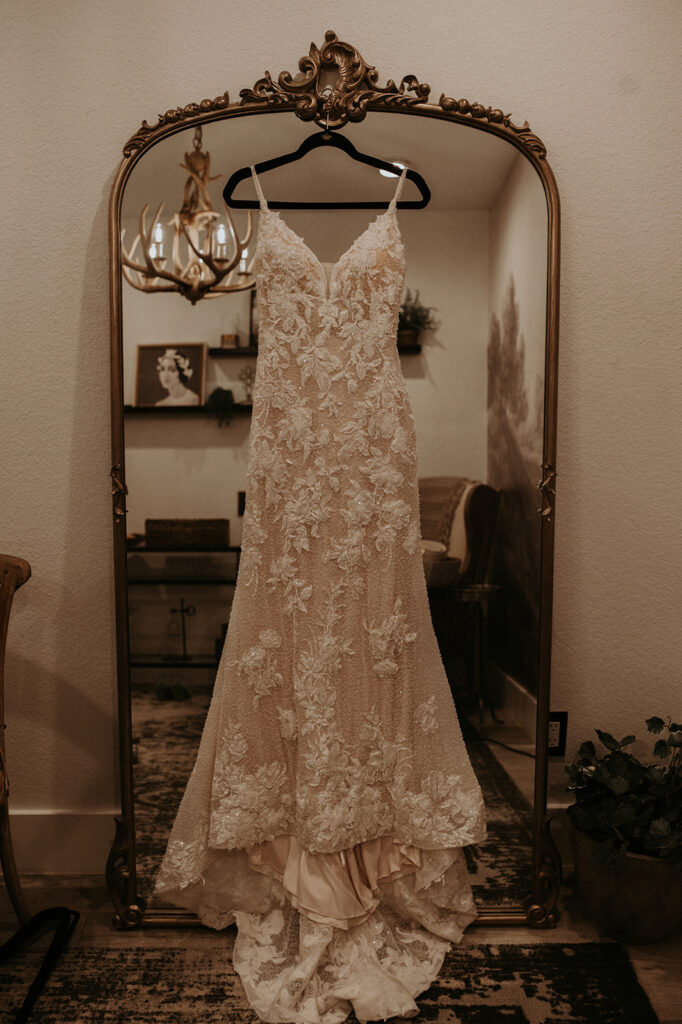 stunning brides wedding dress | Kelli and Adam's Wedding Day At Bethel Rock, Texas