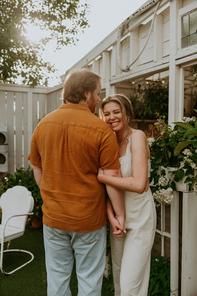 Happy couple at their engagement session