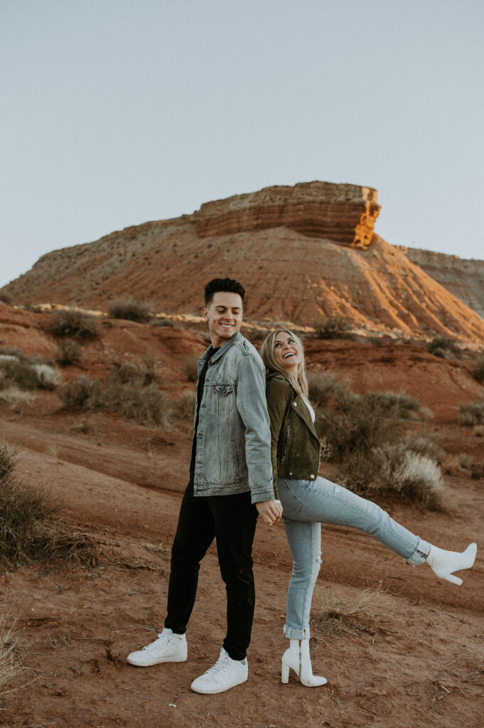 stunning couple at their adventure engagement session