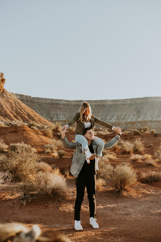 adventurous couple during their adventure engagement session