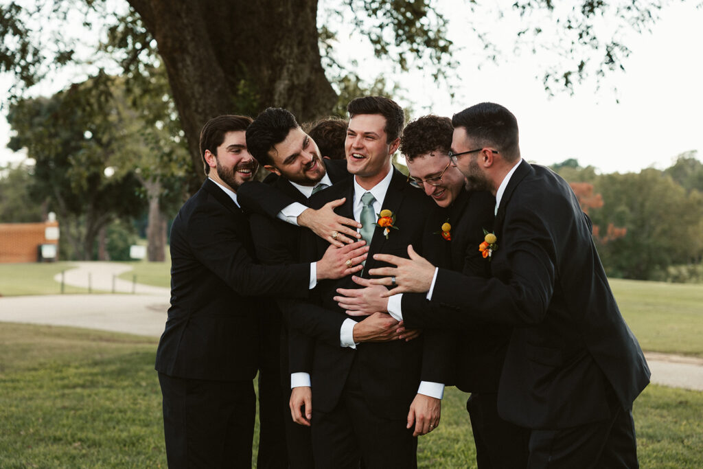 groom and his friends at his wedding