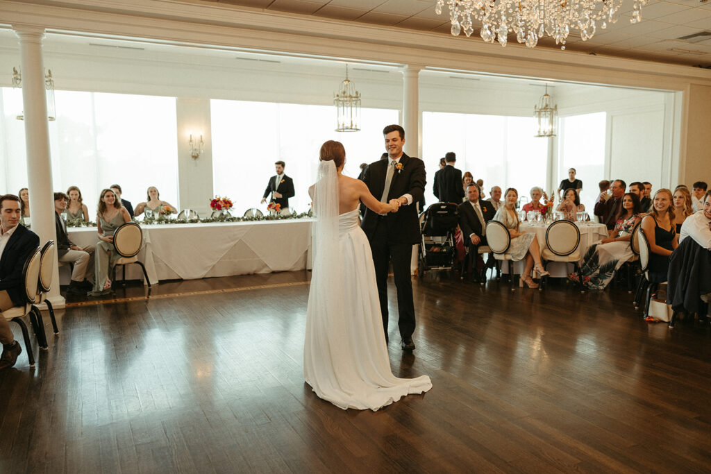 bride and groom first dance at their wedding 