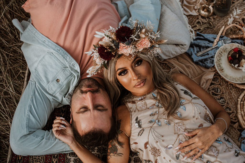 stunning couple at their unique engagement session