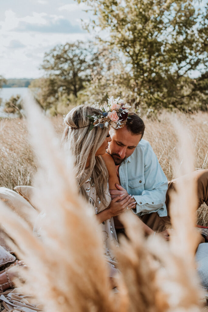 couple at their unique engagement session 