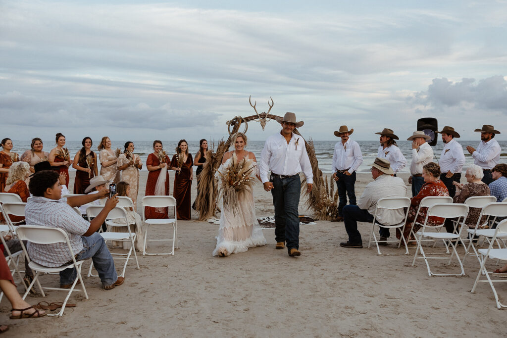 intimate beach wedding in the texas coast