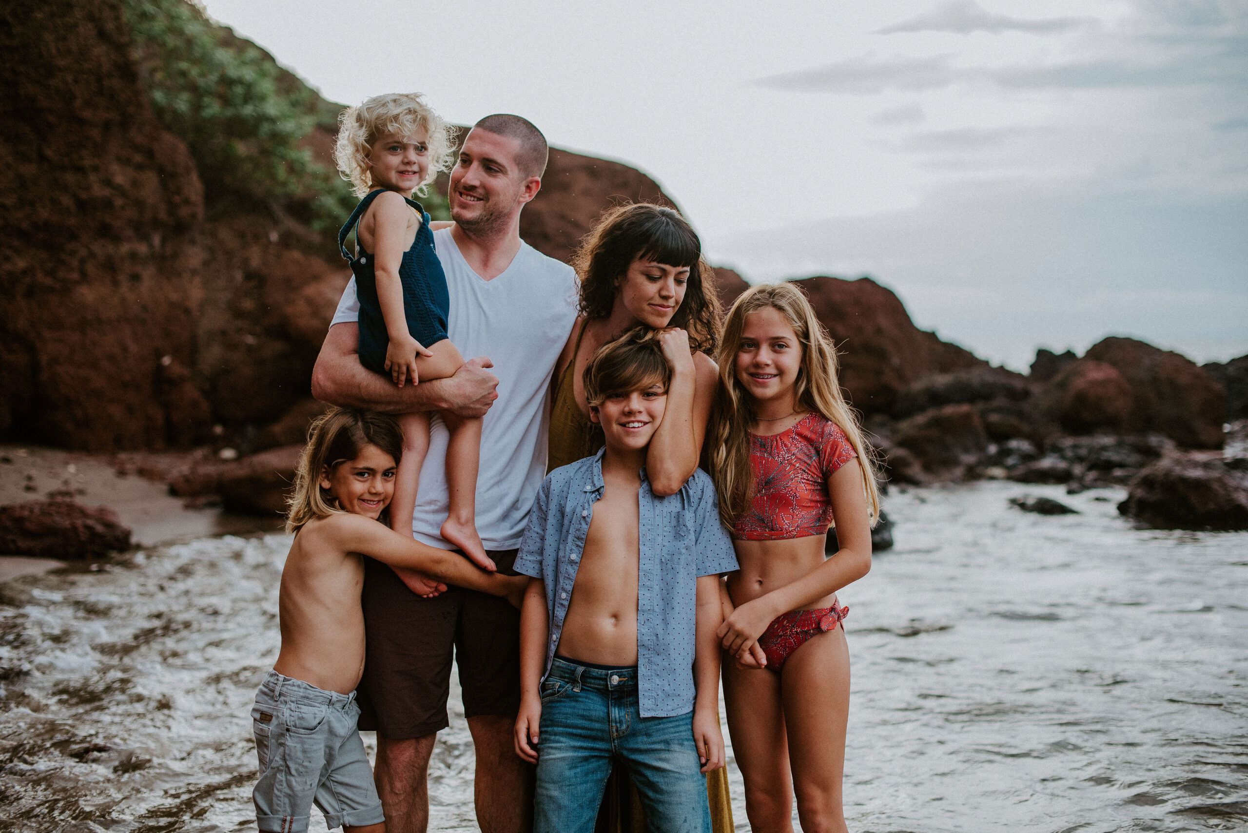 amazing family portrait at their playful beach family session
