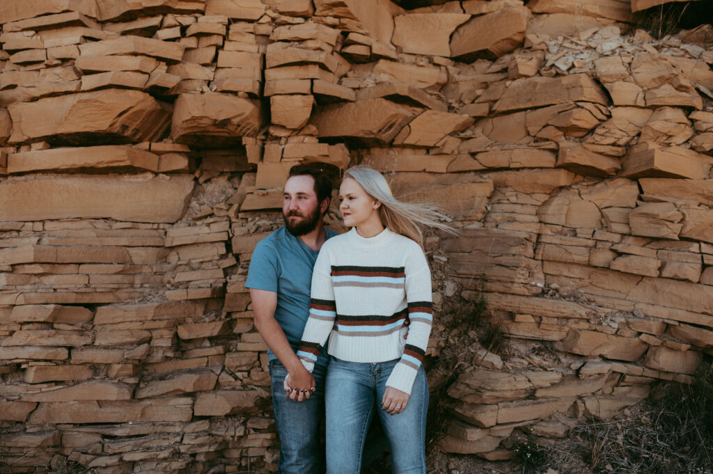 amazing couple at their adventurous engagement session