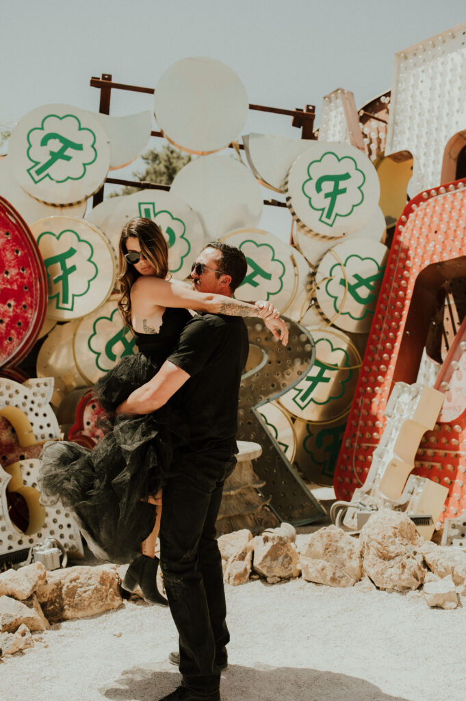 photoshoot at the neon museum in las vegas 