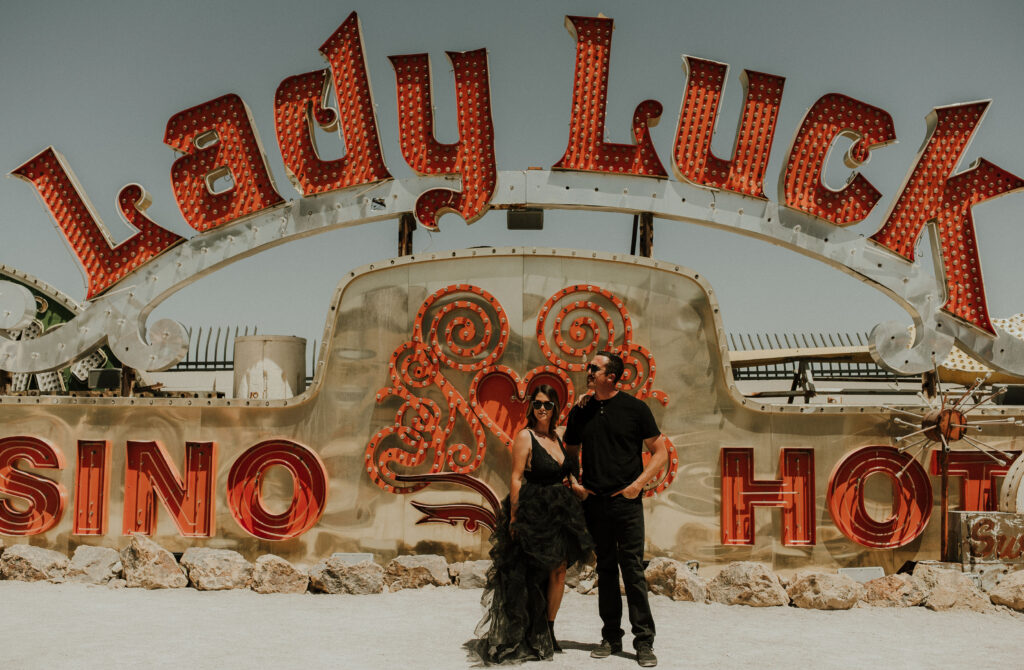 couple at the neon museum